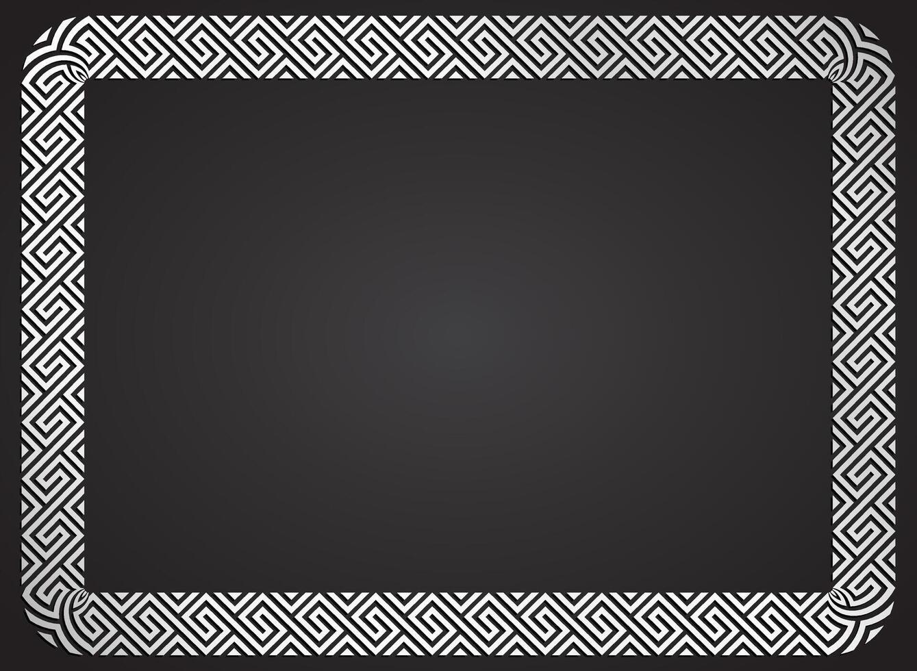 geometric ornament decorative silver frame background vector