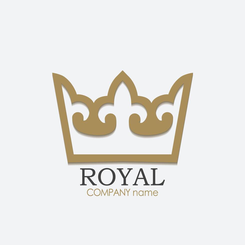 royal gold crown logo design vector