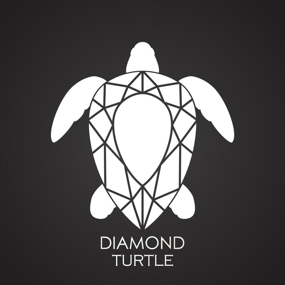 diamond turtle concept logo vector