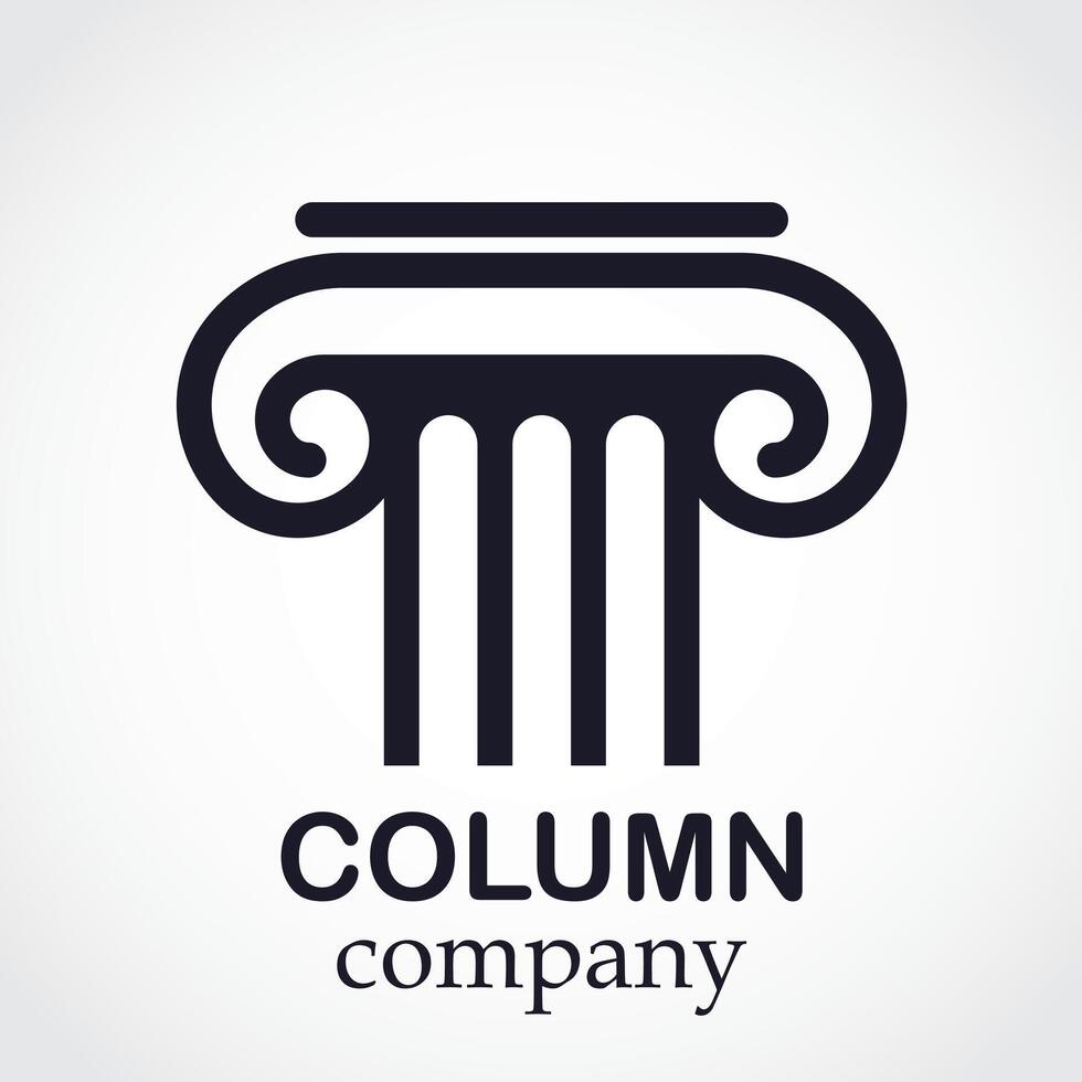 column silhouette logo vector