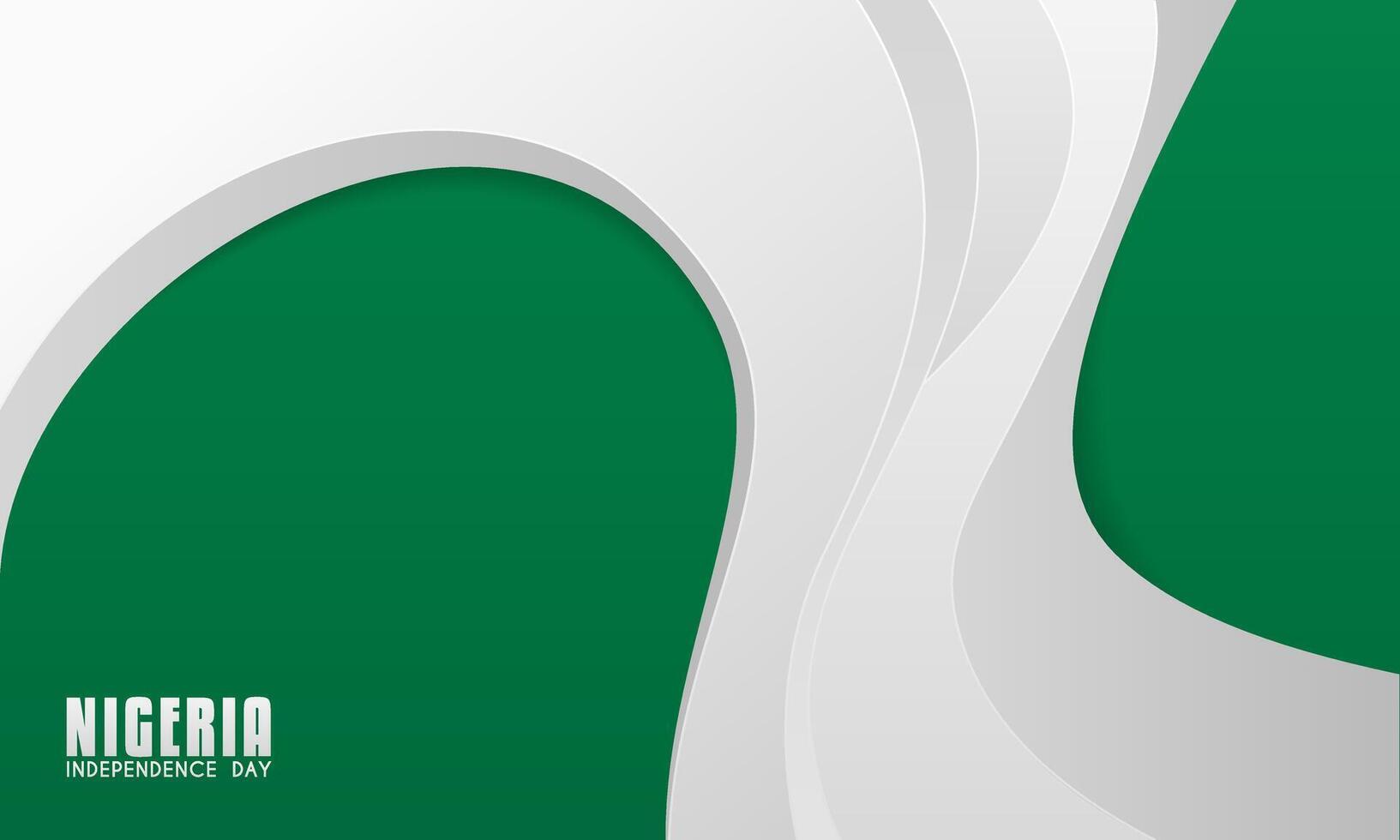 white wave arches on a green background, perfect for Nigerian Independence Day posters vector