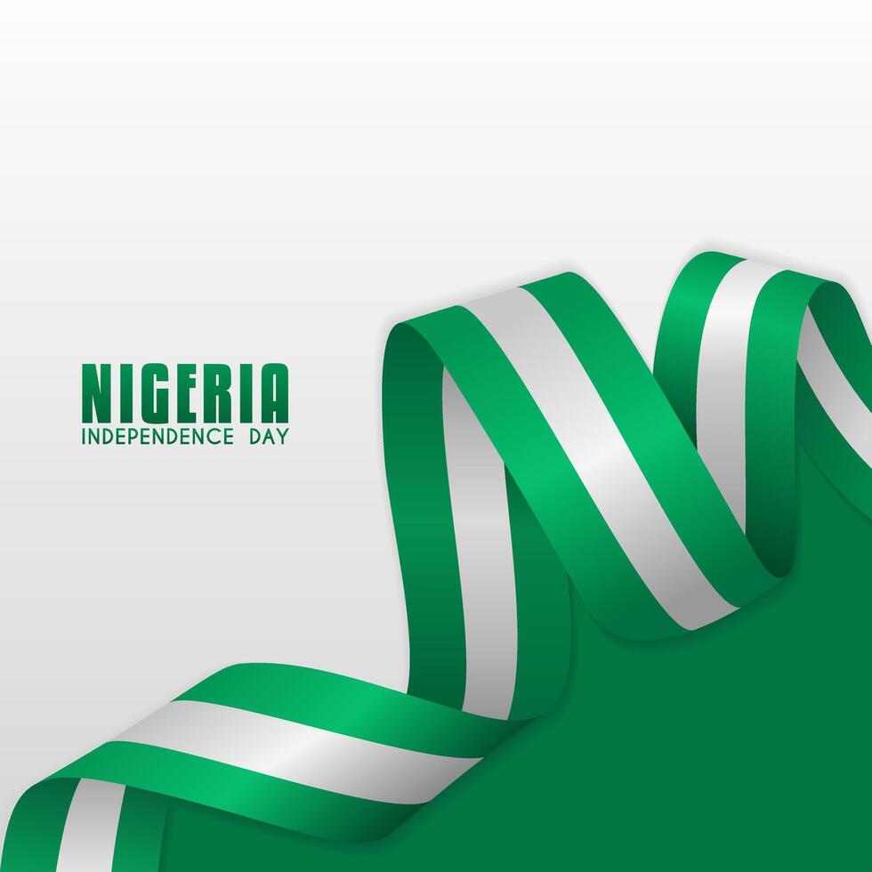Waving flag with Nigerian flag color. suitable for Nigerian independence Day background vector