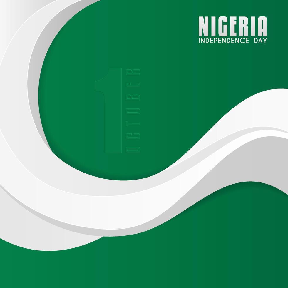 Wave background. White abstract illustration with curved. suitable for Nigerian Independence Day vector
