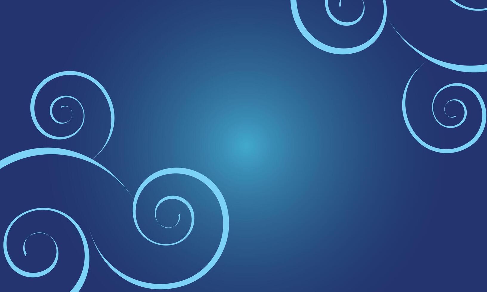 Blue abstract background with swirling cyan spirals vector