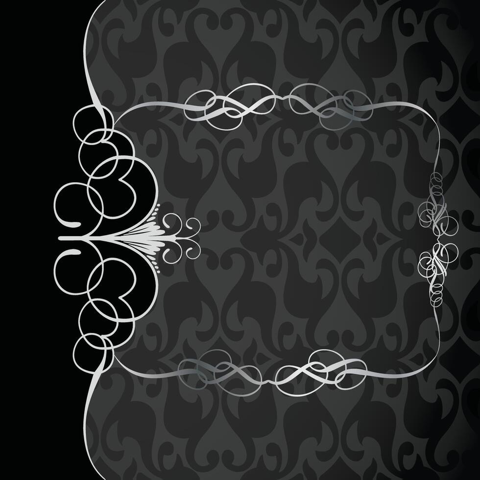 vintage ornate Elegant Silver Filigree Frame vector