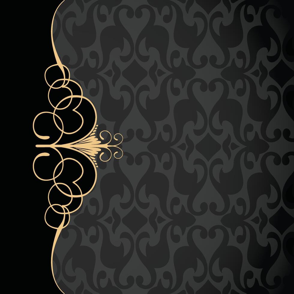 Elegant Gold Filigree Frame with intricate patterns background vector
