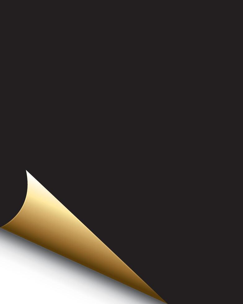A sleek black background with a golden corner peeking out vector