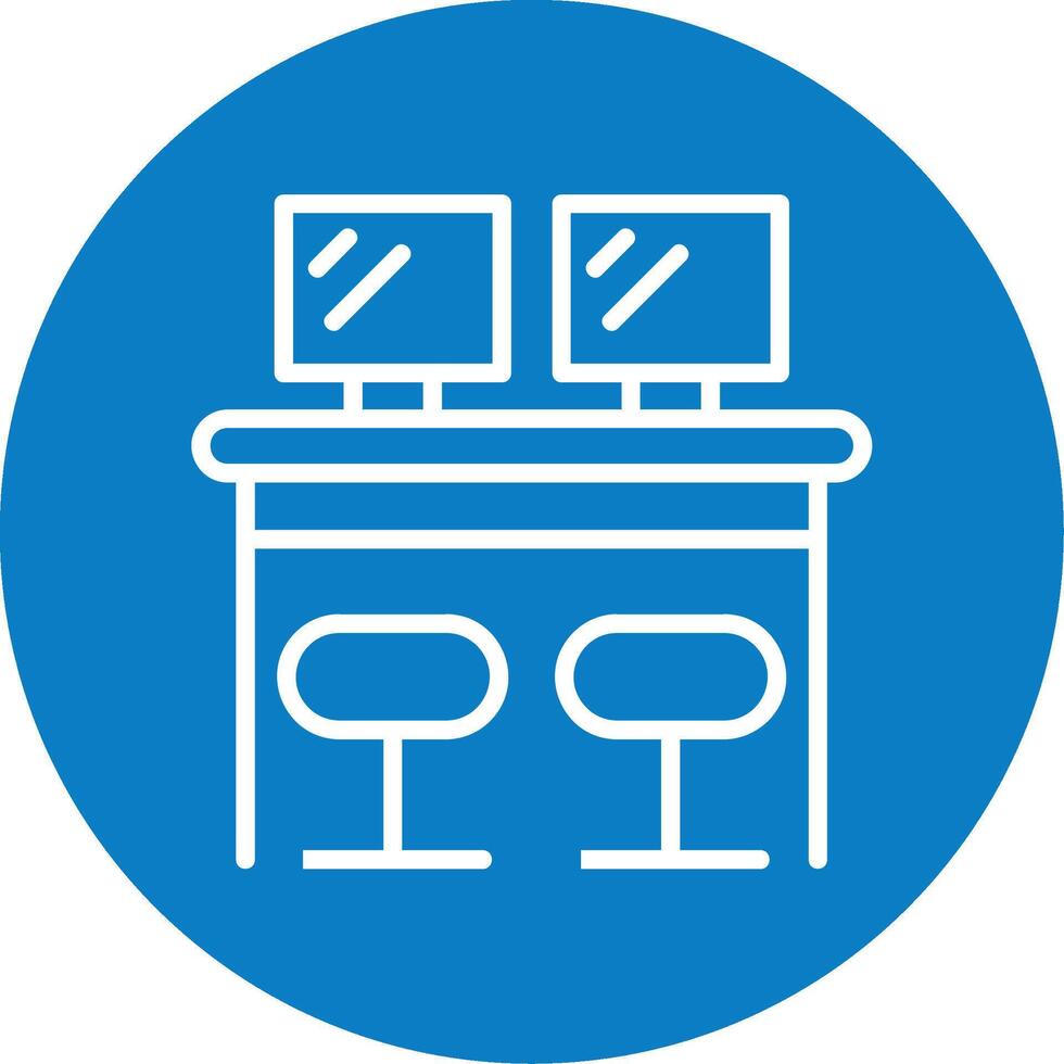 Co Work Space Line Multi Circle Icon vector