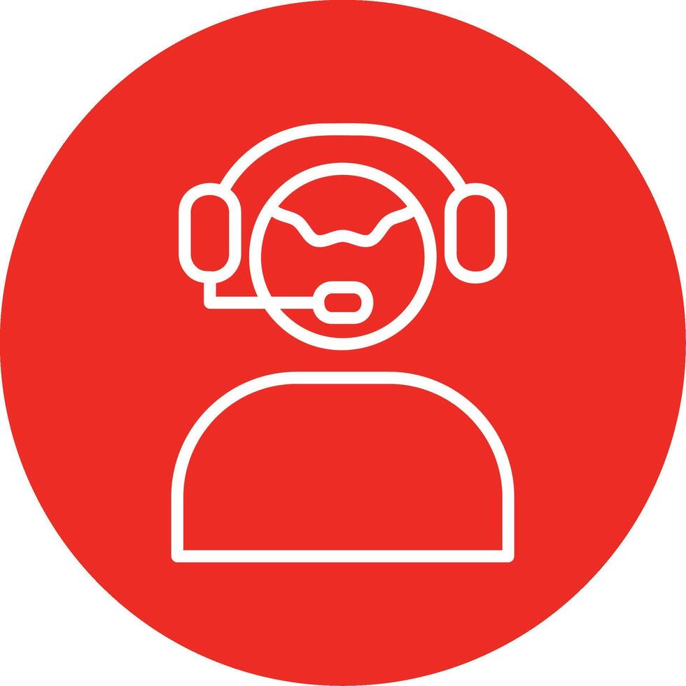 Customer Service Agent Line Multi Circle Icon vector