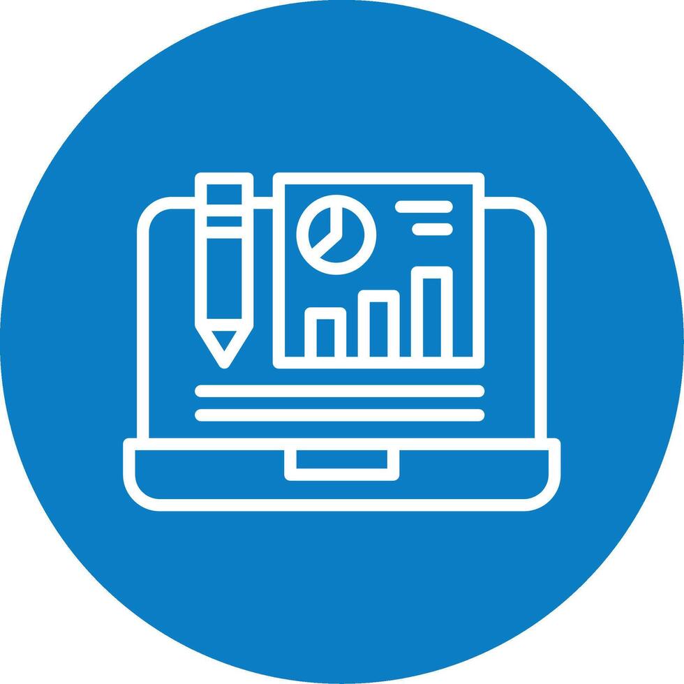 Online Report Line Multi Circle Icon vector
