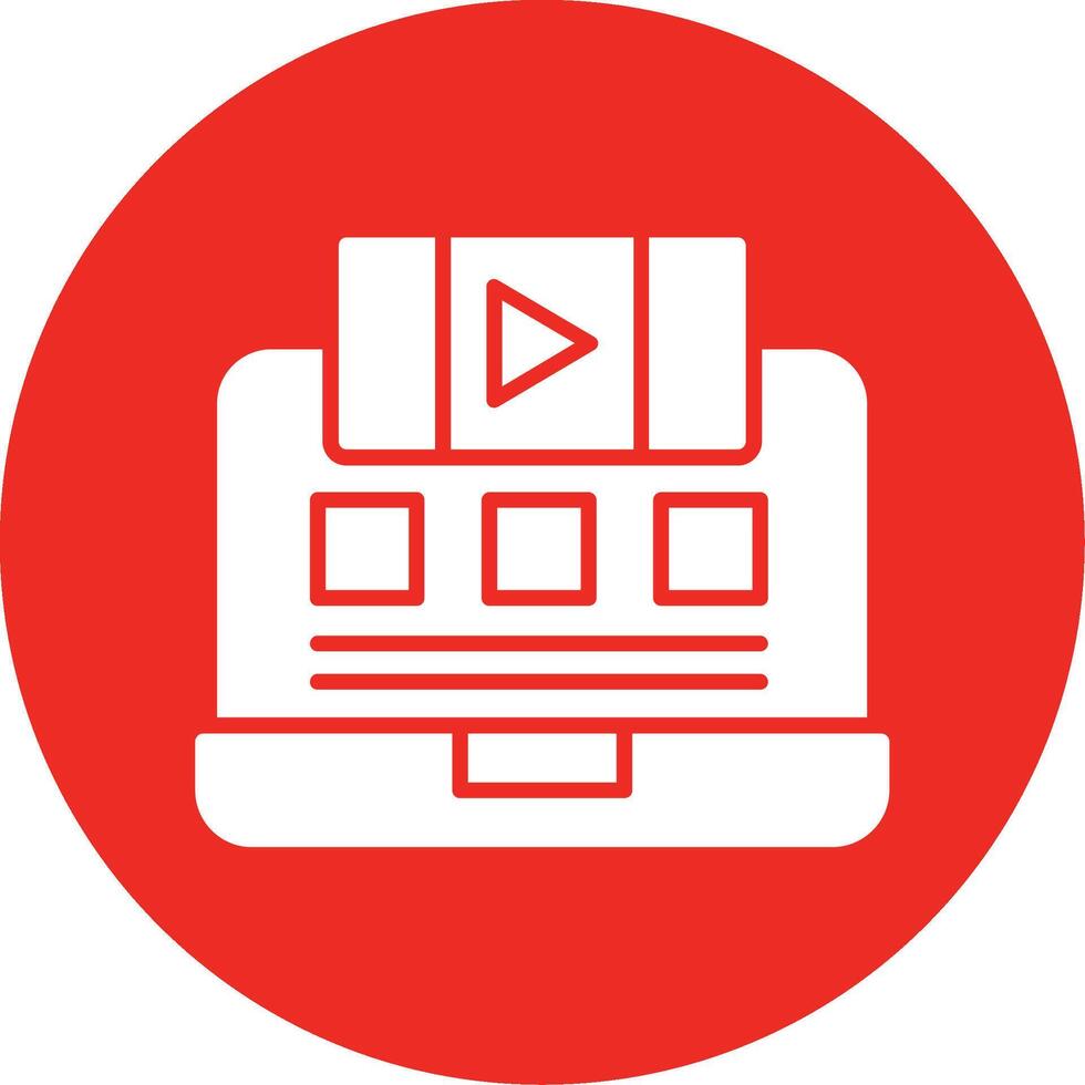 Live Stream Glyph Multi Circle Icon vector