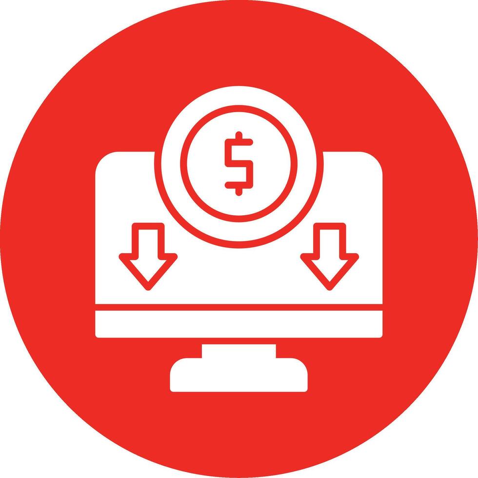 Online Income Glyph Multi Circle Icon vector
