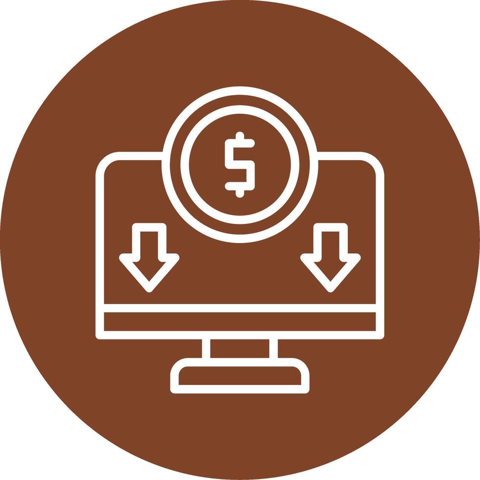 Online Income Line Multi Circle Icon vector