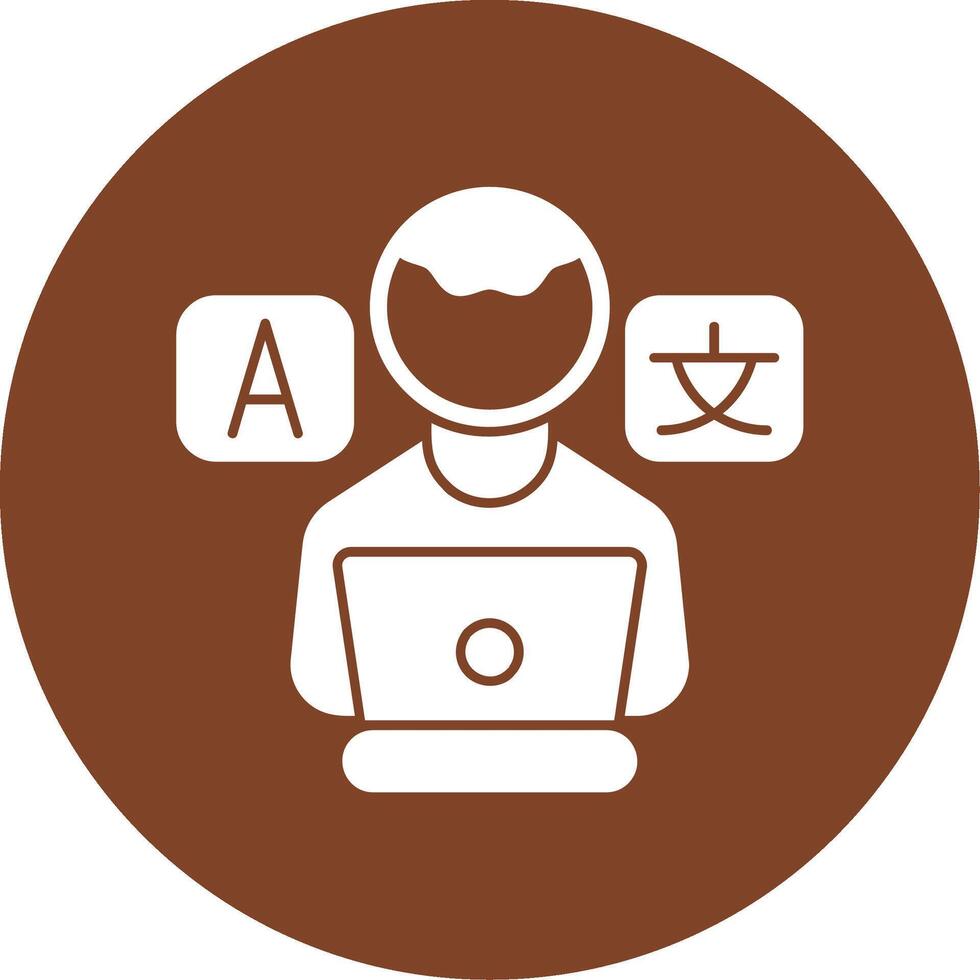 Freelance Translator Glyph Multi Circle Icon vector
