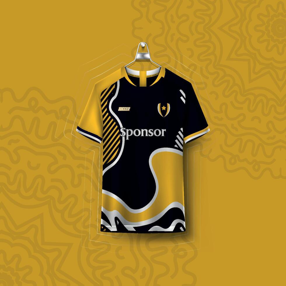 A Yellow Soccer Jersey Design Template vector