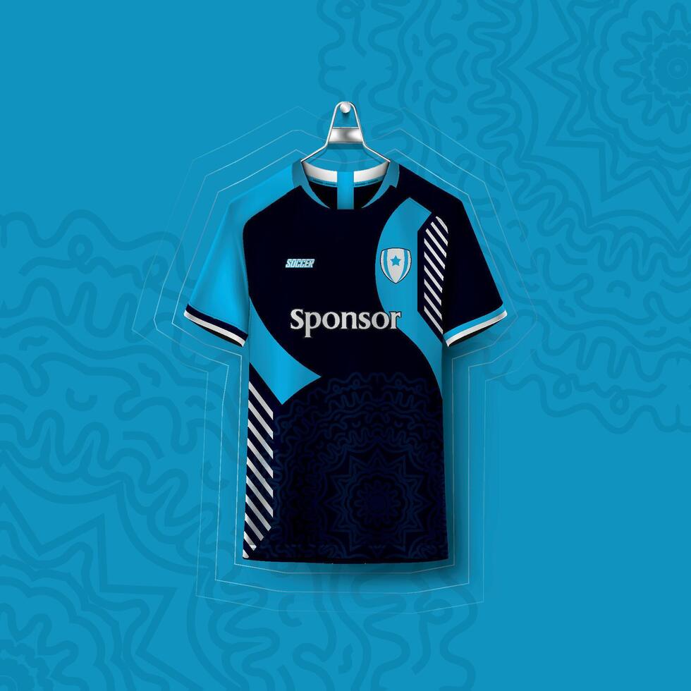 A Blue Soccer Jersey Design Template vector