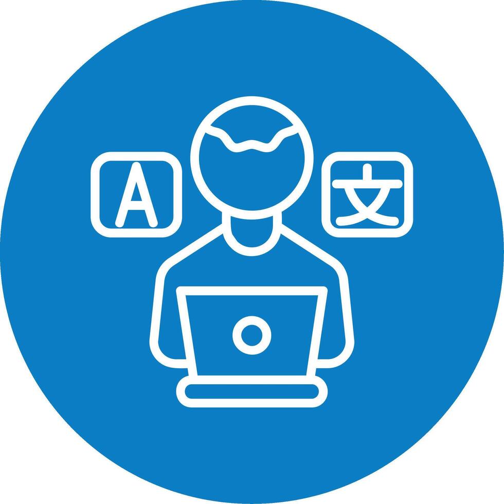 Freelance Translator Line Multi Circle Icon vector