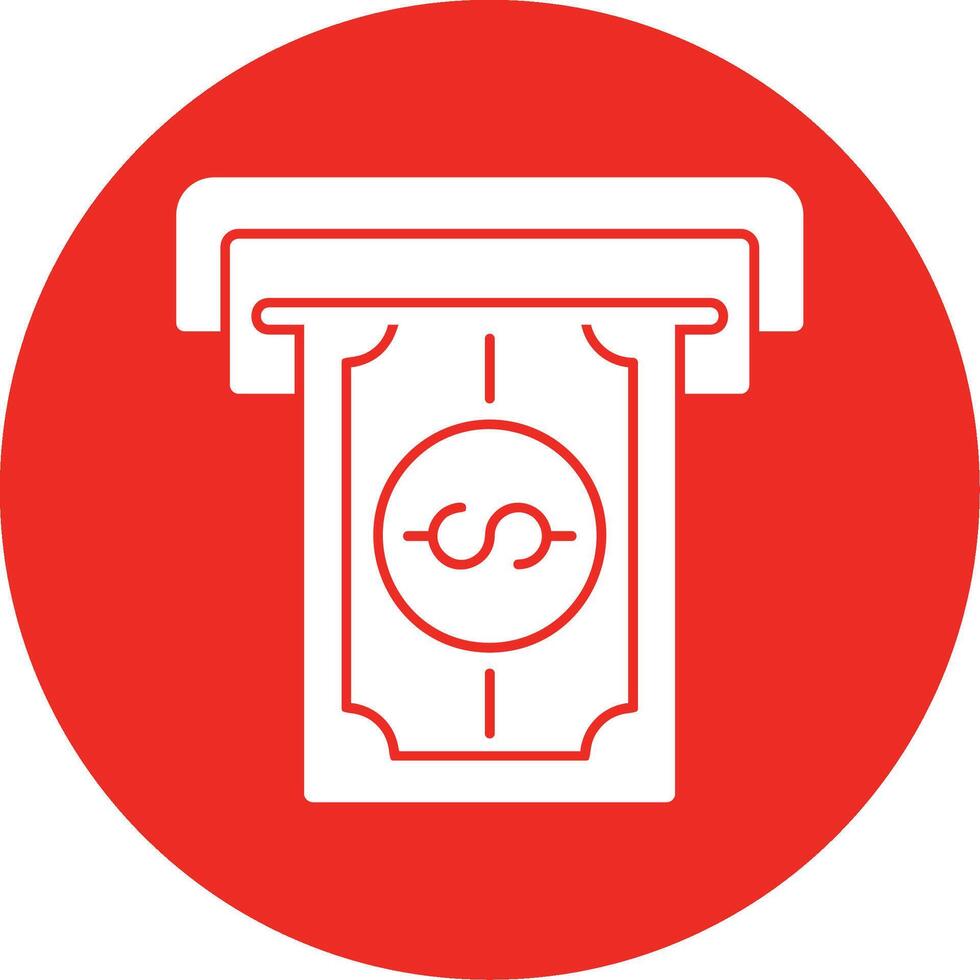 Cash Withdrawal Glyph Multi Circle Icon vector