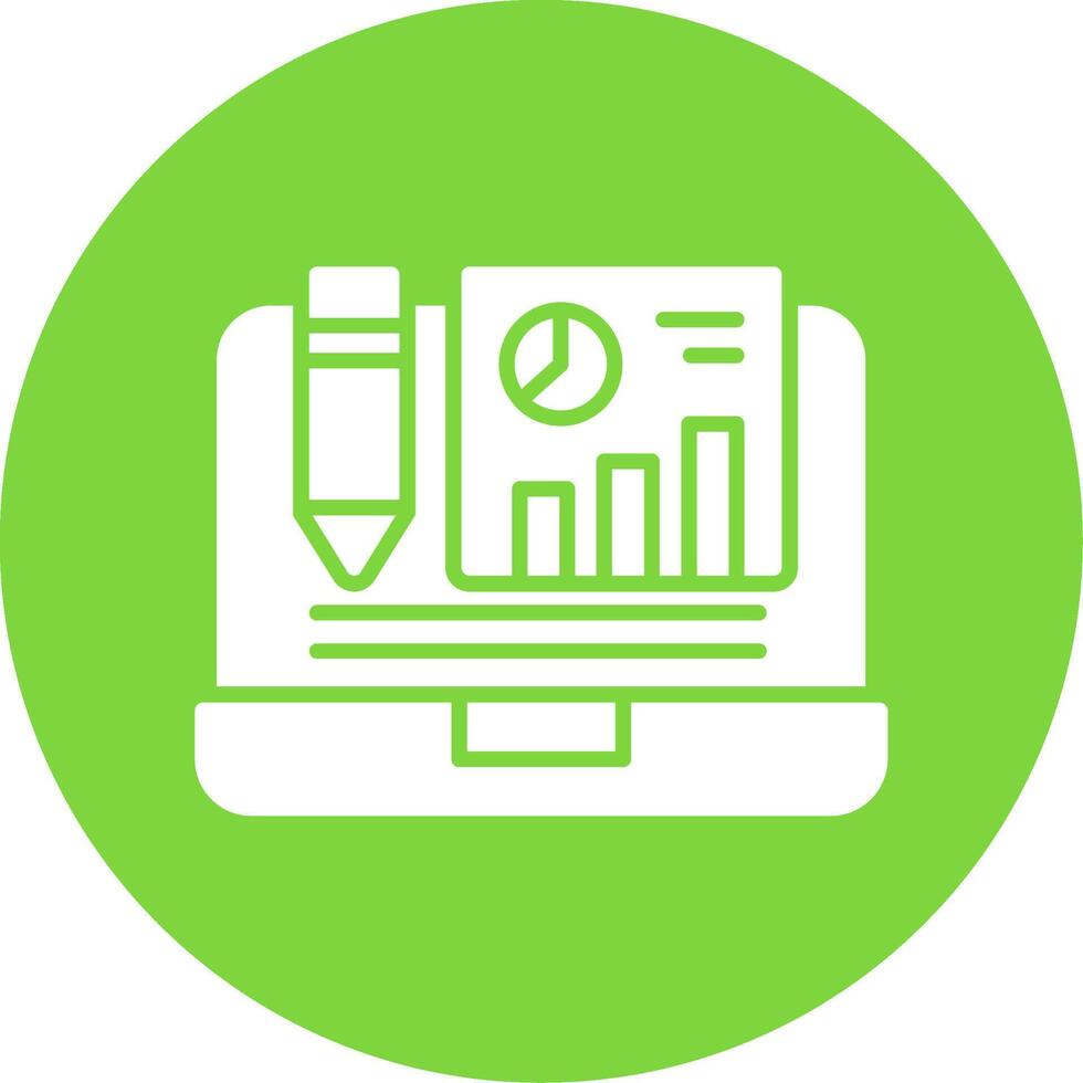 Online Report Glyph Multi Circle Icon vector