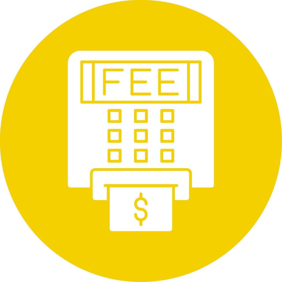 Atm Fees Glyph Multi Circle Icon vector