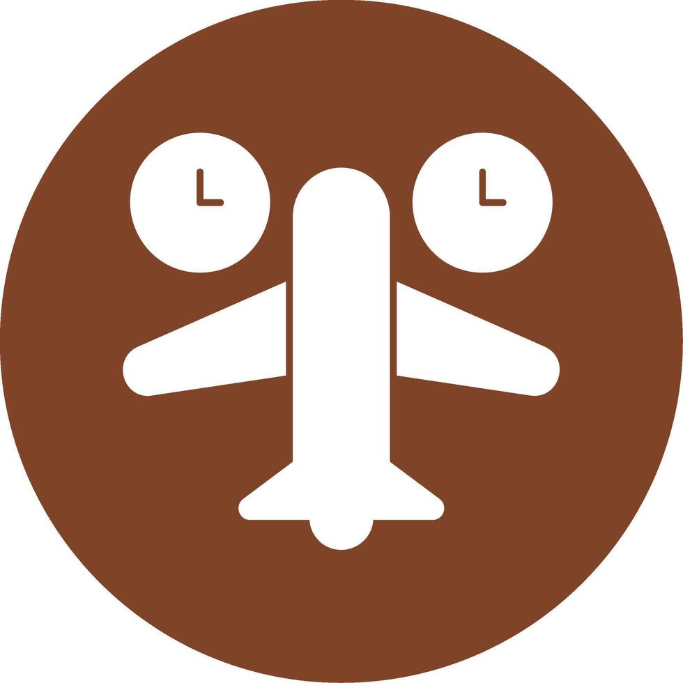 Jet Lag Glyph Multi Circle Icon vector
