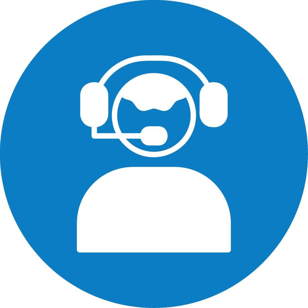Customer Service Agent Glyph Multi Circle Icon vector