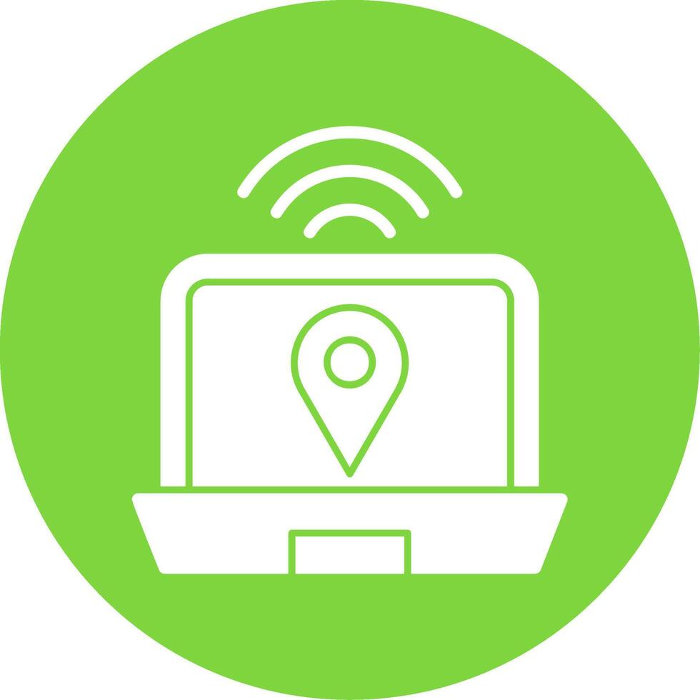Digital Nomad Hub Glyph Multi Circle Icon vector
