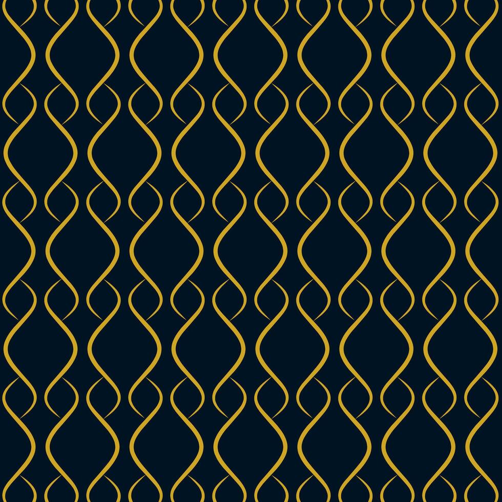 Seamless pattern with wavy golden lines flowing vertically on a dark blue background. Suitable for various creative projects, textiles or decorative elements. vector