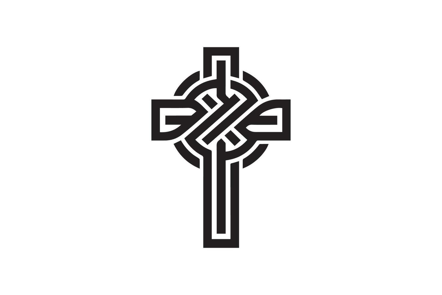 A celtic cross with a knot on it vector