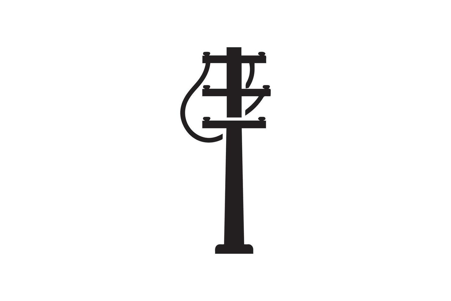Electric pole icon illustration on white background vector