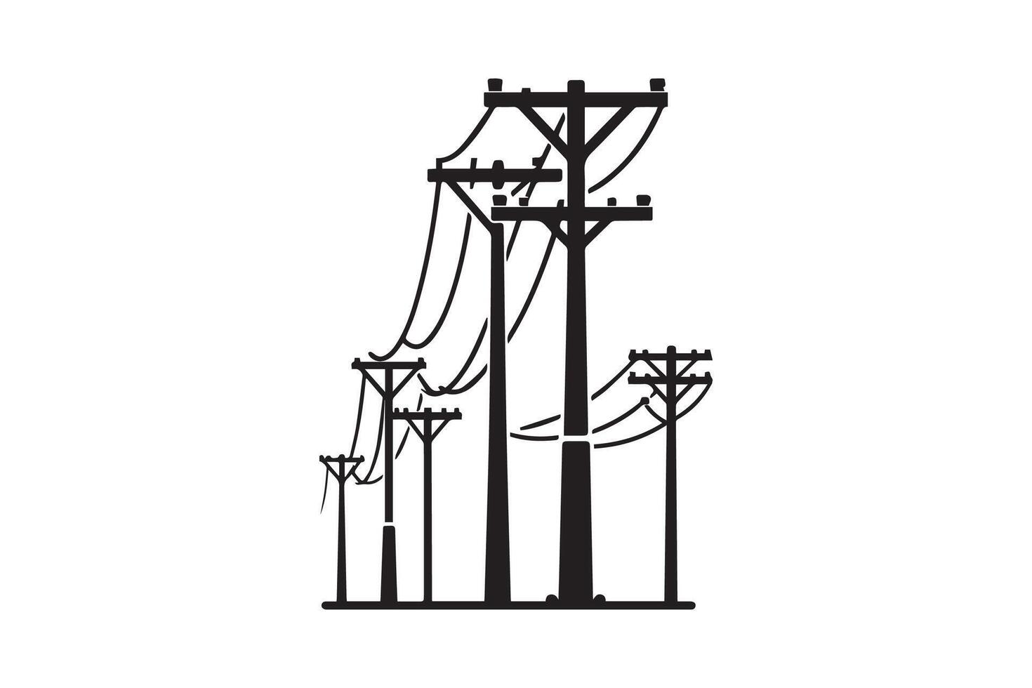 Electricity pylons illustration vector
