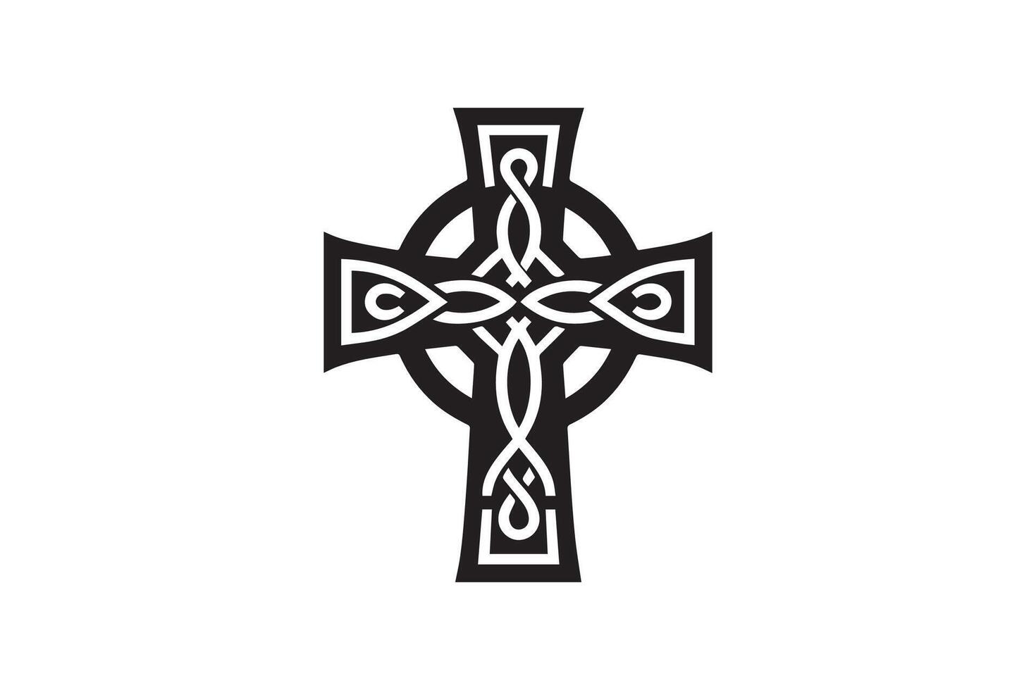 A celtic cross with a knot on it vector