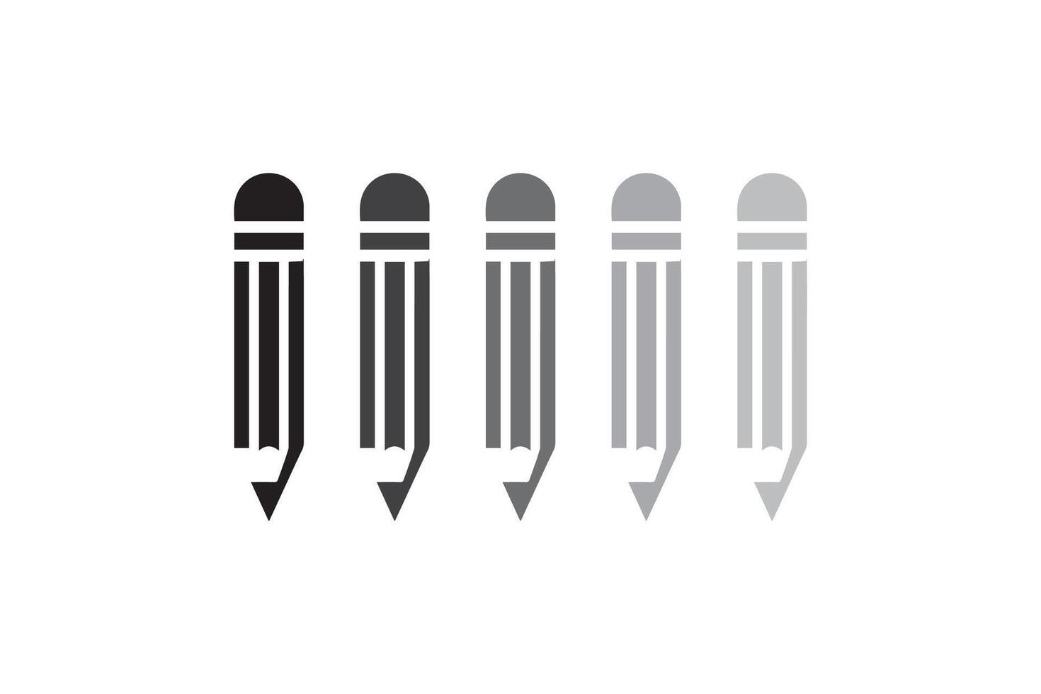 A group of pencils are arranged in a row vector