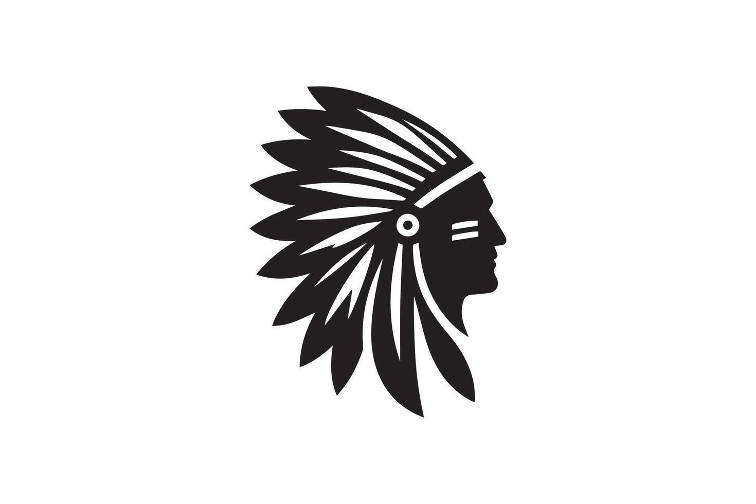 An indian chief headdress logo vector