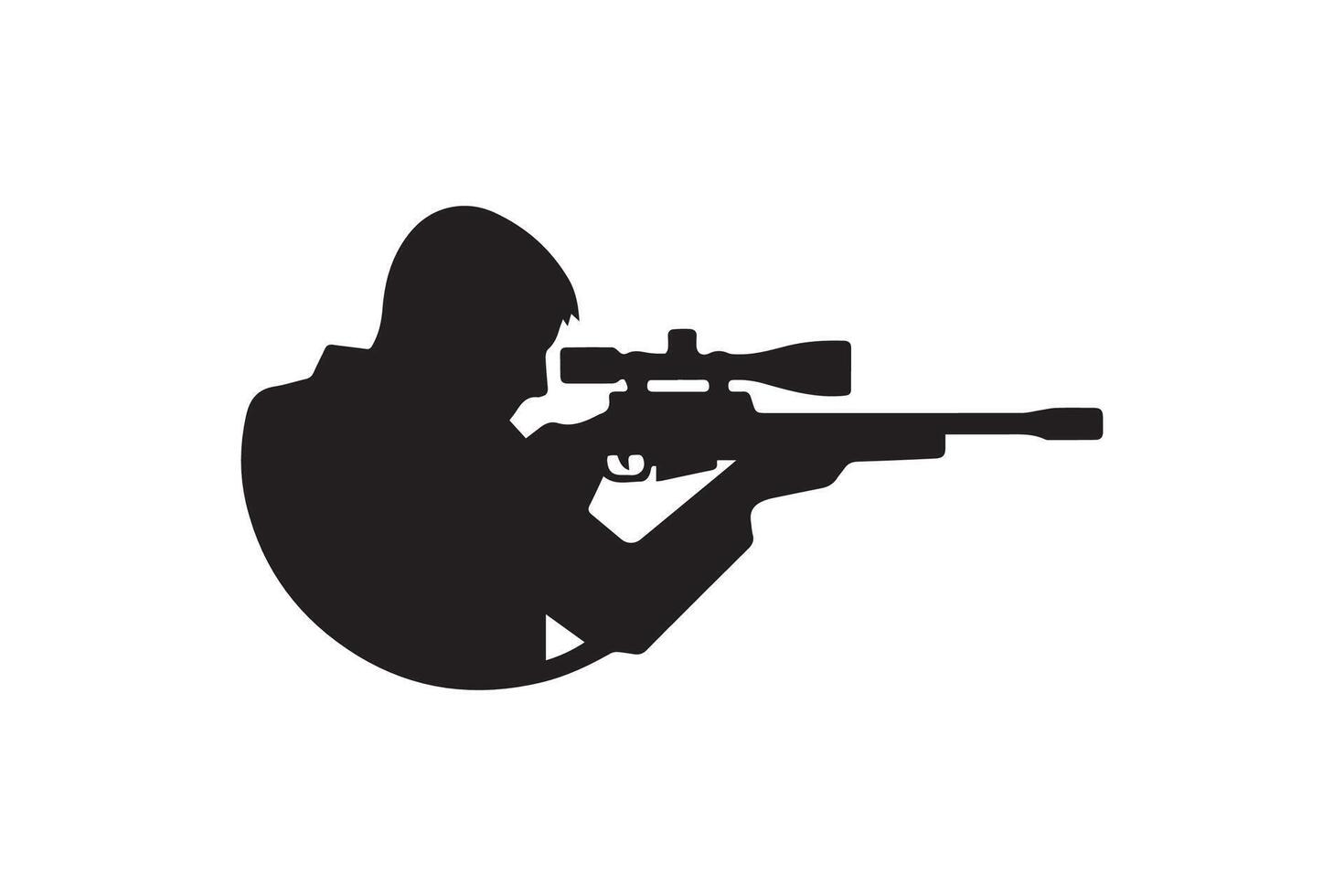 A silhouette of a man with a rifle vector