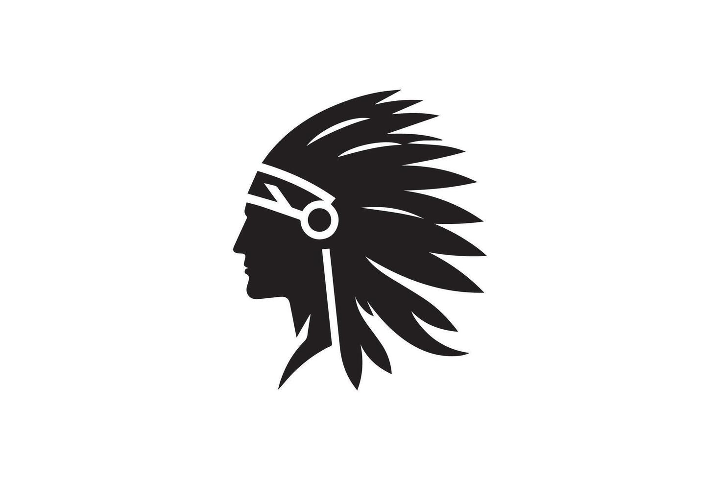 Indian headdress icon silhouette on white background vector
