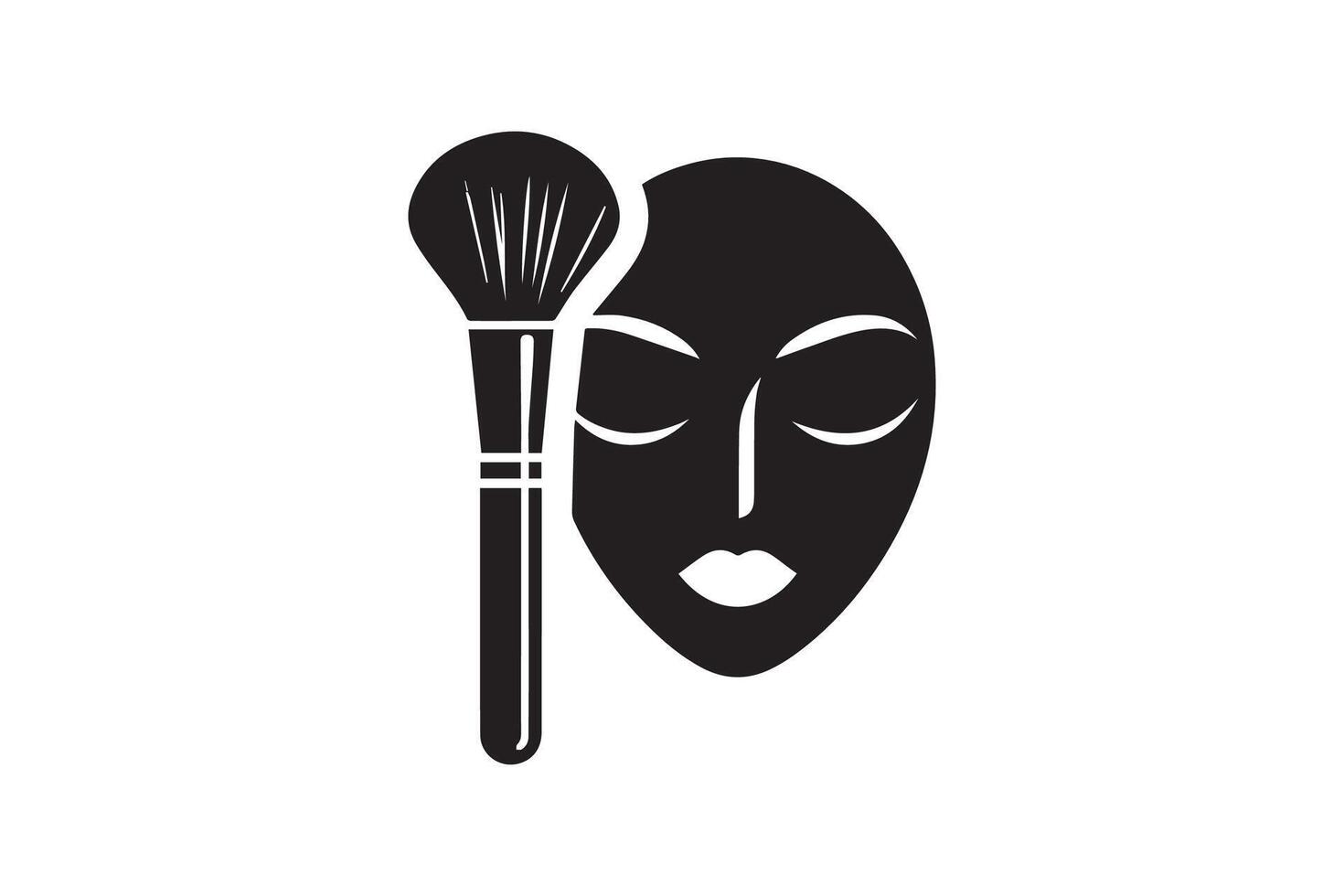 Mask and brush icon illustration vector