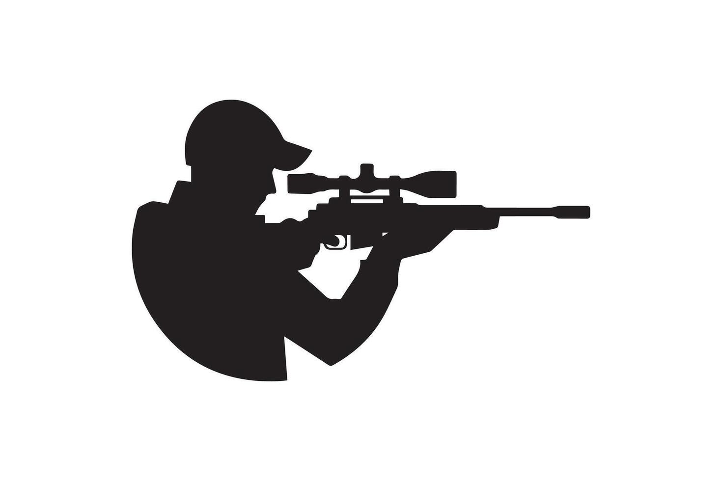 A silhouette of a man with a rifle vector
