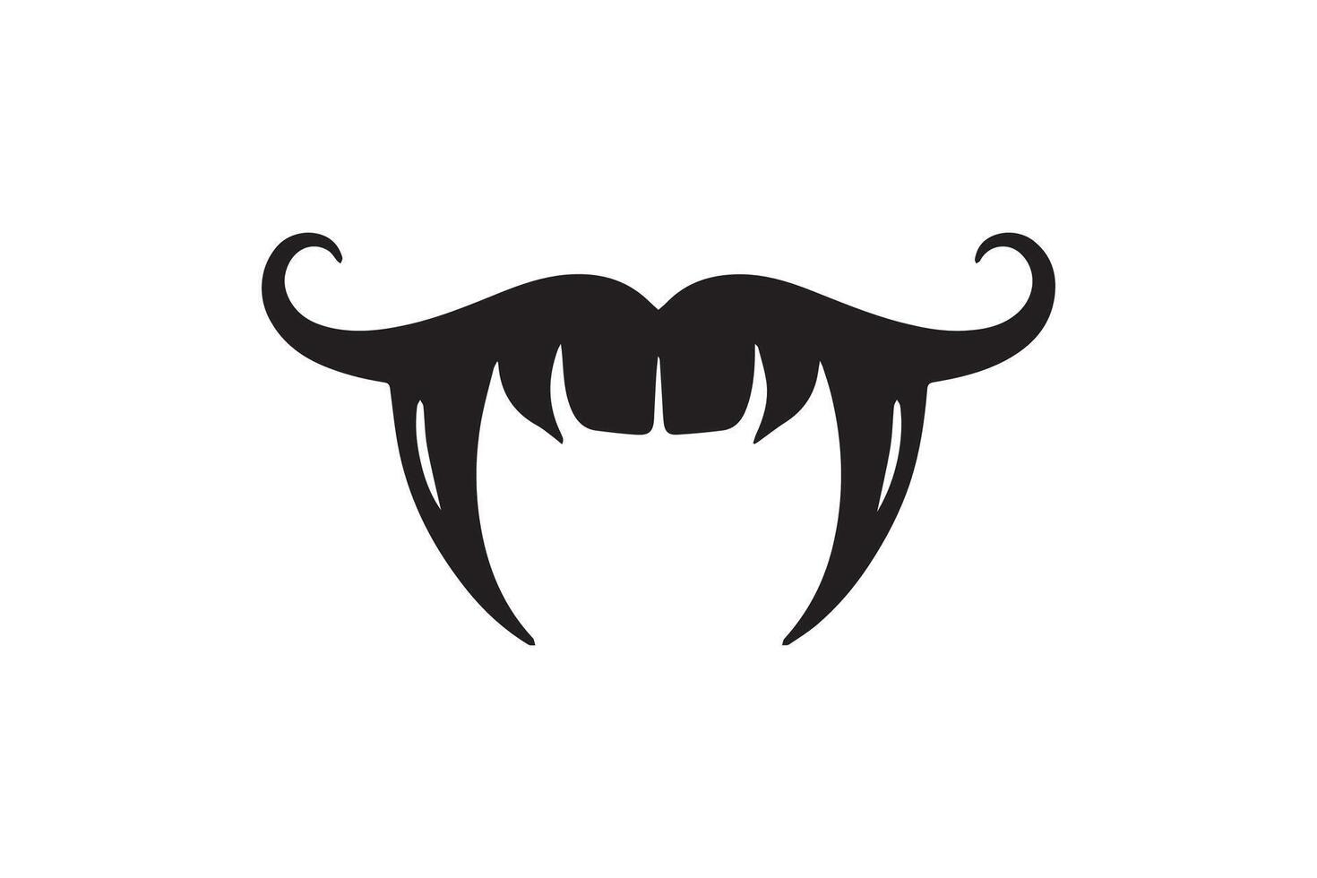 A mustache with long fangs on it vector