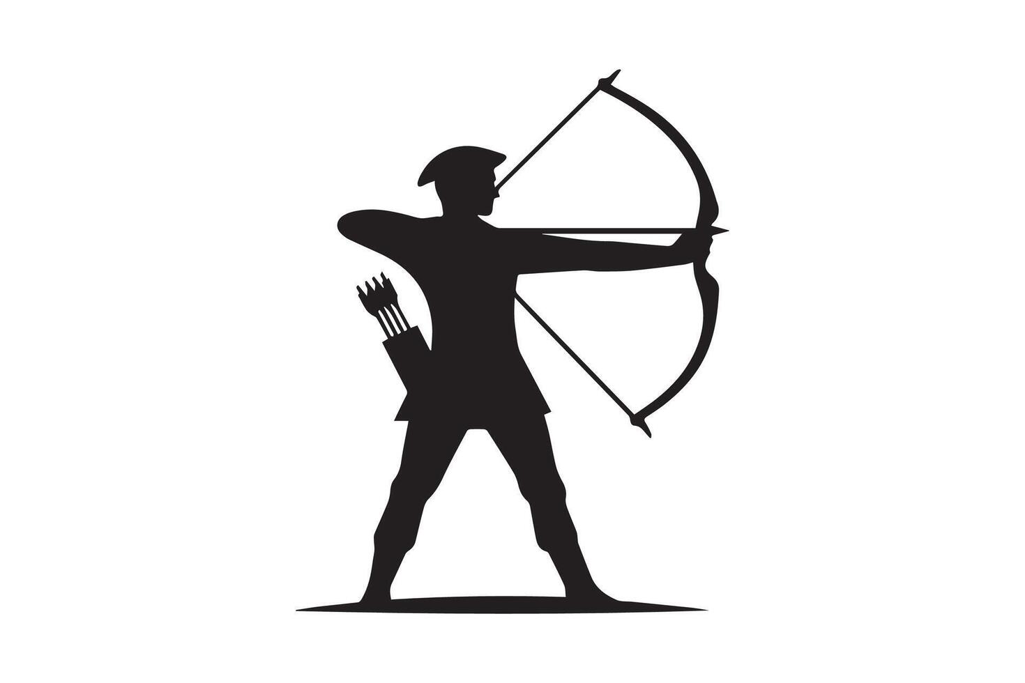 Archer silhouette silhouette on white background vector