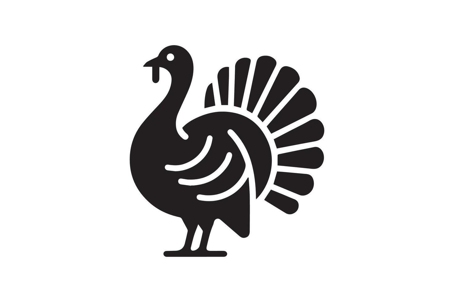 A black and white turkey icon on a white background vector