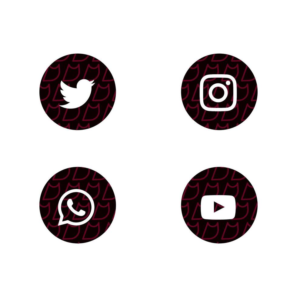 A set of four different social media icons vector