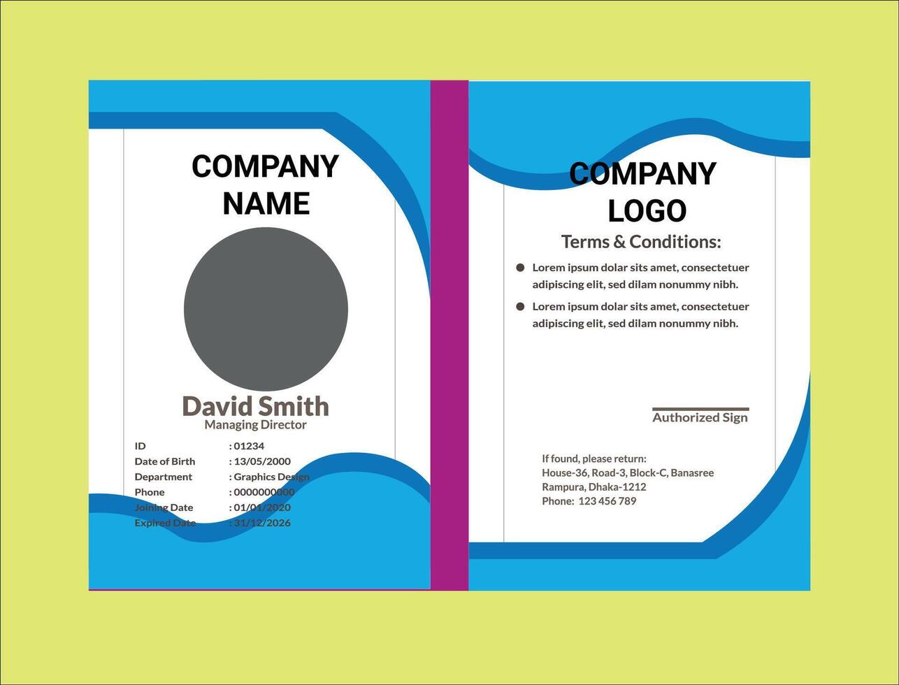 Custom office ID card design vector