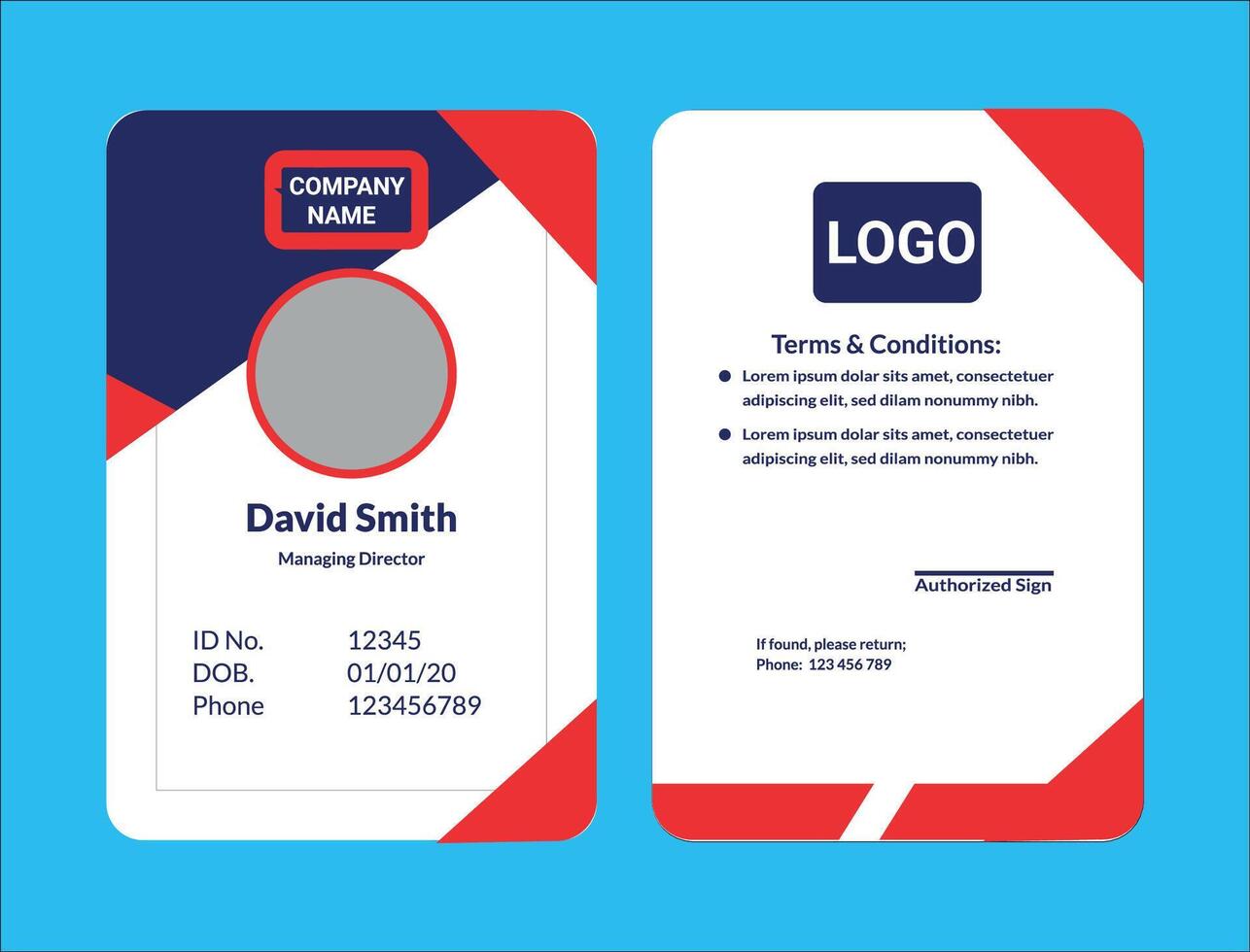 Creative corporate office ID card design vector