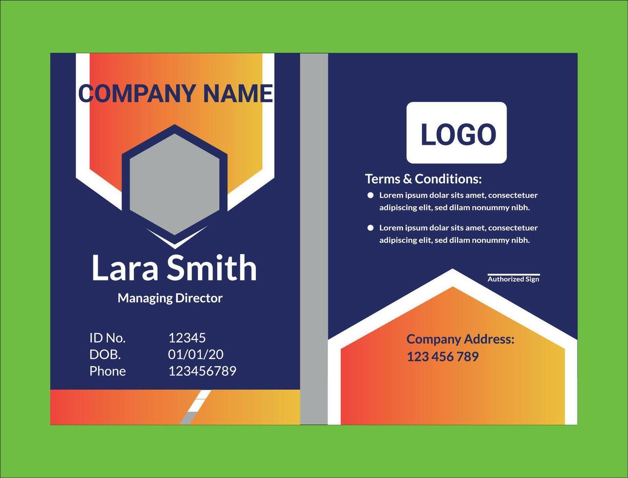 Corporate Business ID card design vector