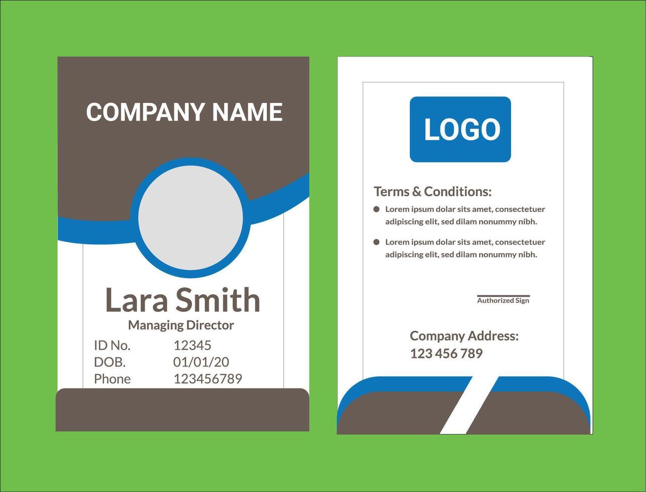 Classic corporate office ID card vector