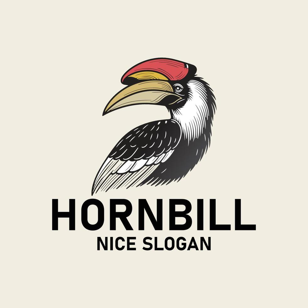 hornbill logo design vector