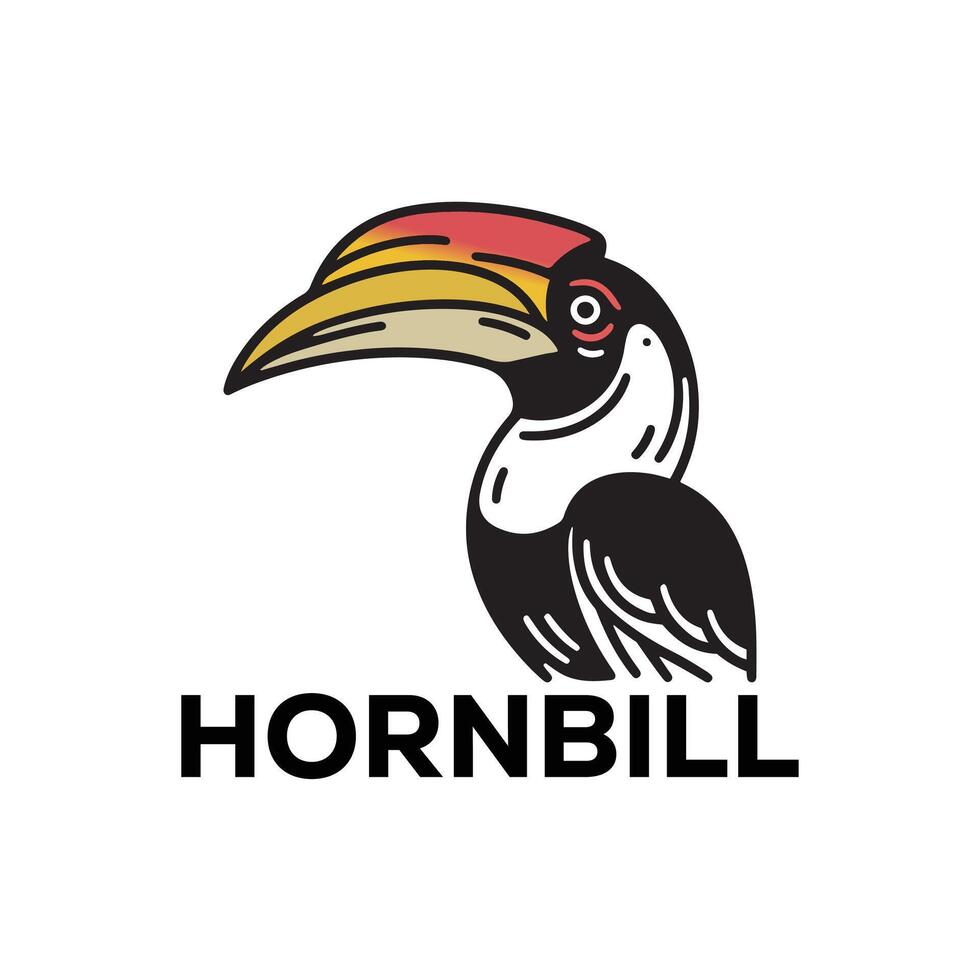 Hornbill bird illustration vector