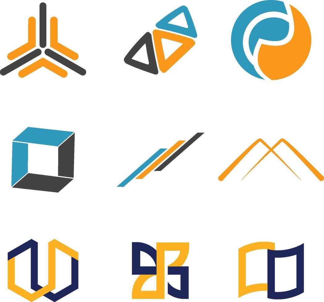 a set of symbols abstract logo icons vector