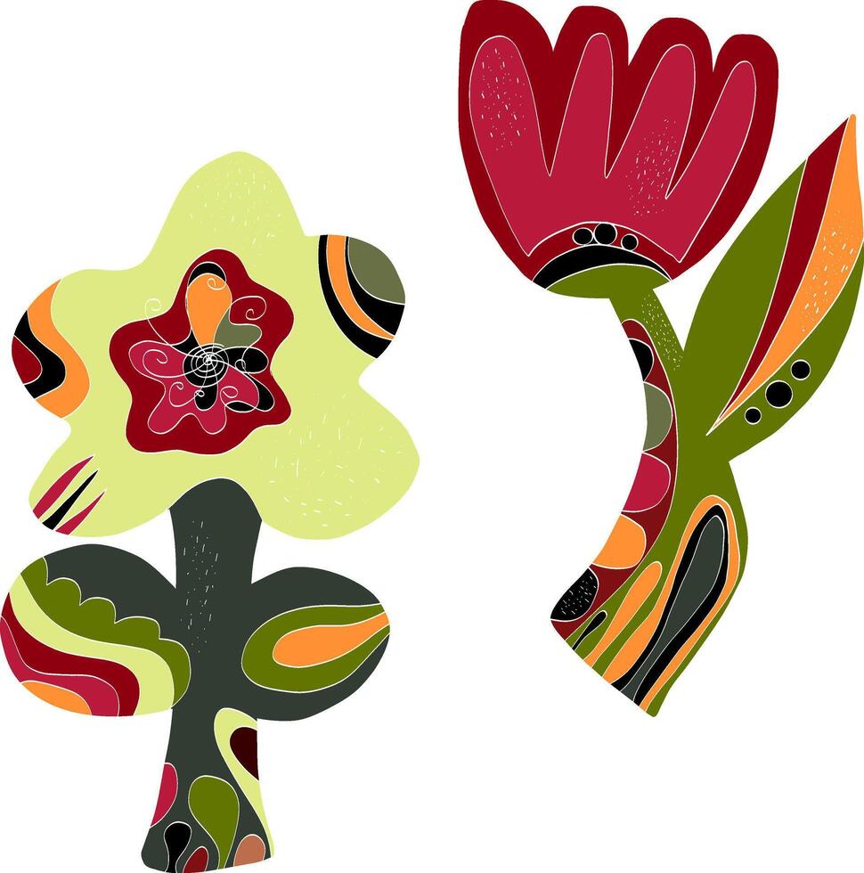 A flower with a leaf and a leaf vector